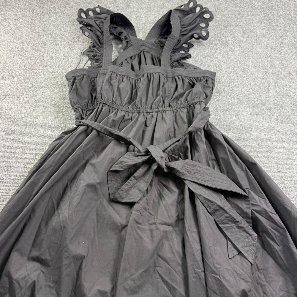 En Saison Midi Dress LP Black Ruffle Eyelet Strap Cotton Women
